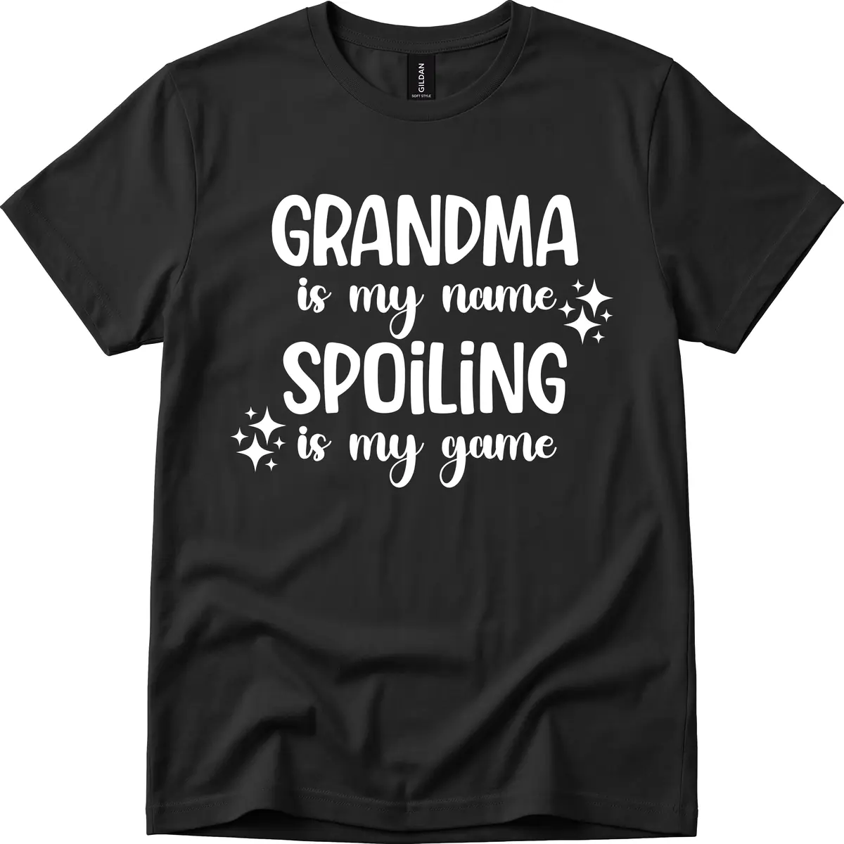 Grandma Is My Name Spoiling Is My Game T-Shirt in Black